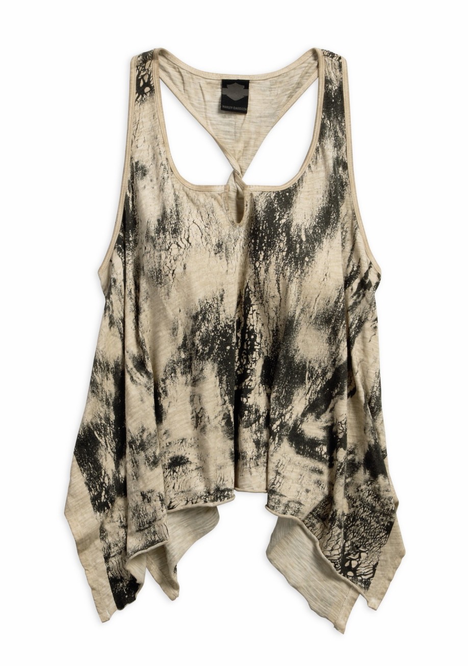 Women's Chinchilla Crackle Print Slub Tank